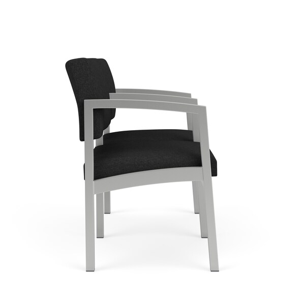 Black2 Seater With Center Arm,43.5W24.5L32H,Linette VinylSeat,Lenox SteelSeries